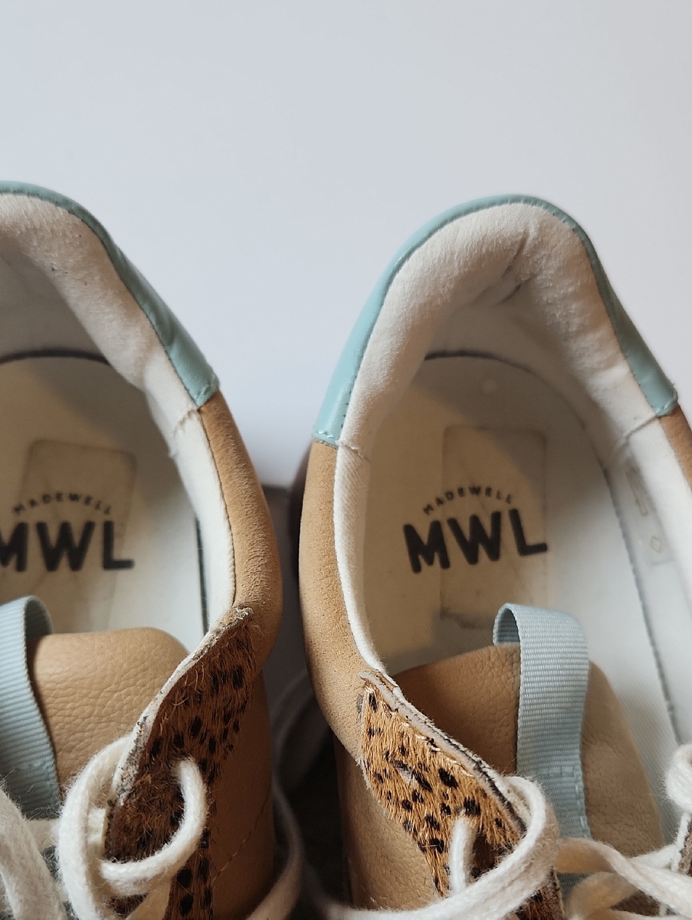 Madewell Leopard Print Sneakers Brown/black/blue Trim Womens Size 8M - Picture 9 of 9